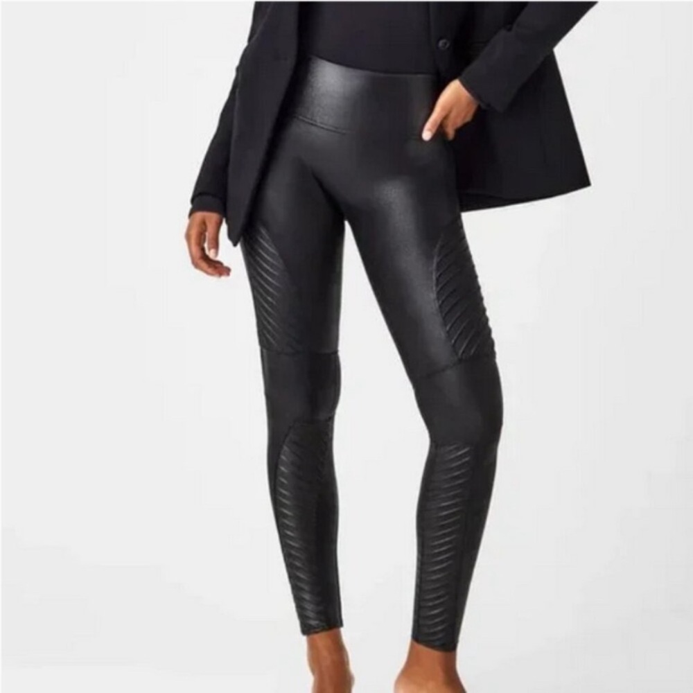 Spanx Faux Leather  Moto Leggings